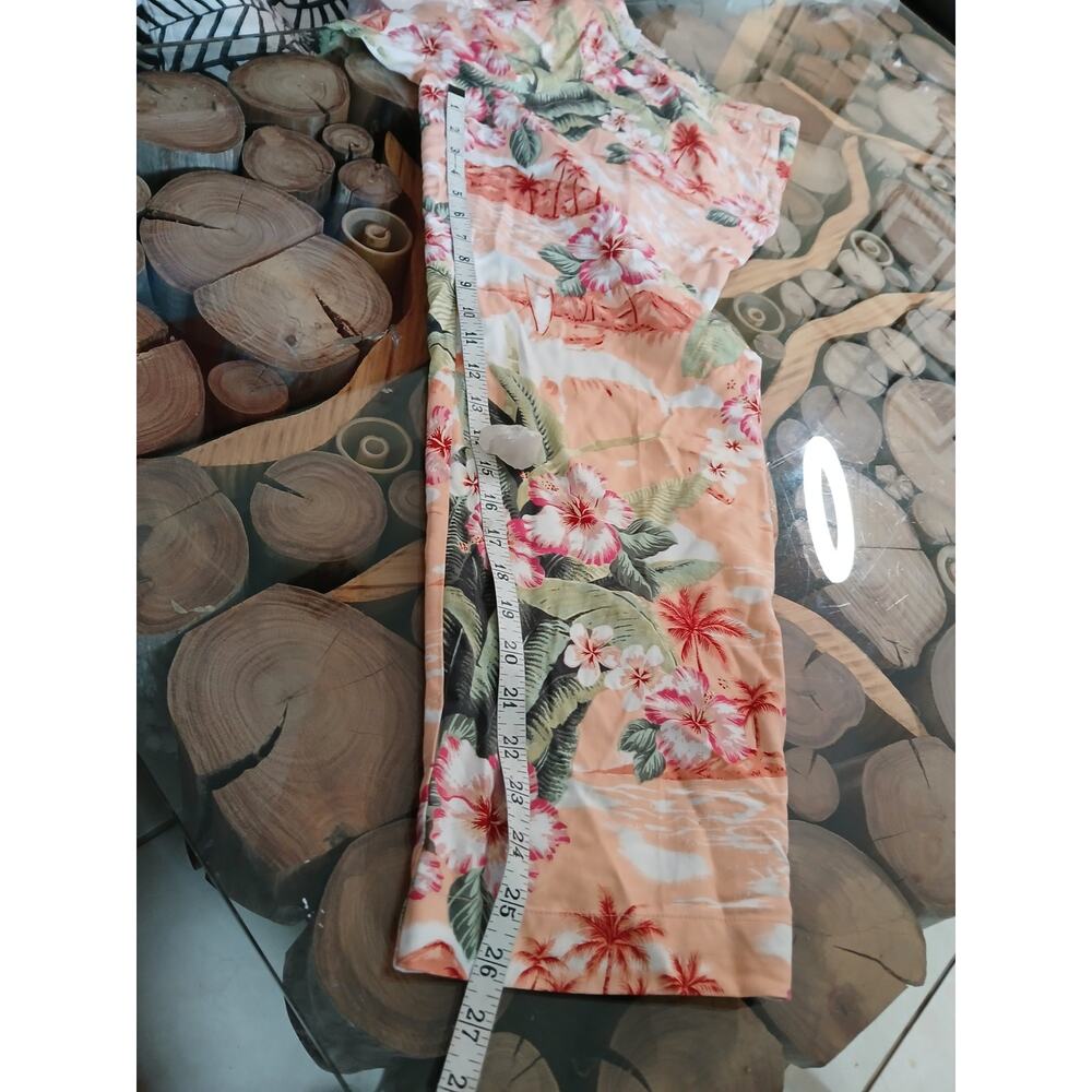 Exofficio South Pacific Capri pants Apricot Tropical Hibiscus 10 Coastal Travel - Picture 8 of 12